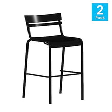 Flash Furniture Commercial Metal Indoor/Outdoor Barstool, Black, 2-Pack
