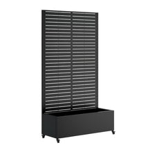 Metal Planter Box with Trellis, 73"x35"x16 Metal Raised Garden Bed with Trellis, Metal Planter Box with Drainage Holes & Lockable Wheels & Privacy Screen for Climbing Plants, Vegetables, Vines