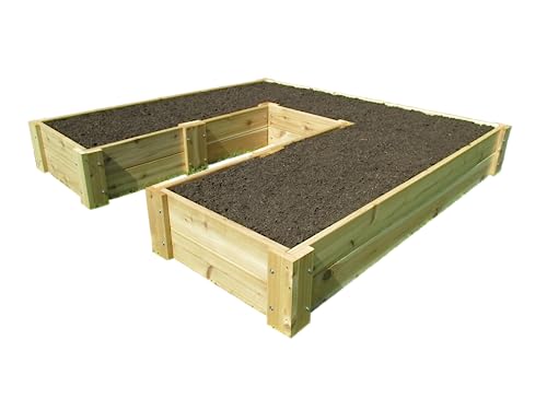 U-Shaped Cedar Raised Garden Bed 6 ft x 6 ft - Made in USA, Long-Lasting, 1" Thick North American Cedar that is Smooth on All 4 Sides
