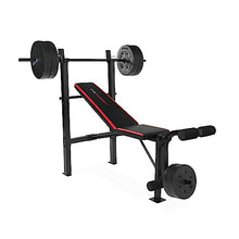CAP Strength Standard Bench with 100 lb Weight Set, Leg Developer, Flat Black