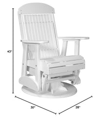 Furniture Barn USA Poly Lumber 2' Classic Swivel Glider White