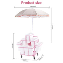Hubxinly Flower Cart Display Rack with 18 Buckets Metal Outdoor Flower