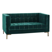 Steve Silver Isaac Stitch Green Velvet Button Tufted Loveseat