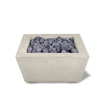 30" Premium “VERO Concrete Fire Bowl - Heavy Cement Natural Gas Fire Pit - Modern Square Outdoor Fire Table with Key Valve GFRC (30” L x 30” W x 15” H) (Grey)