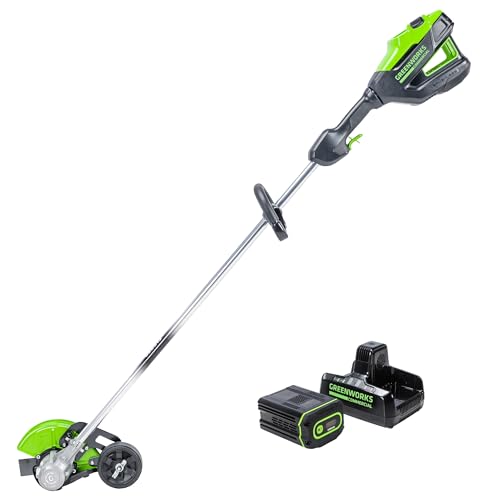 Greenworks 82V 8 in Cordless Electric Lawn Edger, 4.0 Ah Battery, Charger