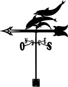 Various Weathervane Wind Wheel Decorative Garden Stake with Ornament Garden Weather Vane (Dolphin)