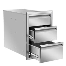 TBLOTYD Stainless Steel Outdoor Kitchen Drawers - Wall Mount BBQ 3-Tier Storage with Handle Ideal for Grill Stations,45.7 Wx60.9 Hx58.4 D Cm