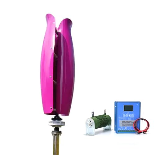 OLONETO Tulip Type Vertical Wind Turbine 1500W Small Wind Turbine 12V/24V Wind and Solar Complementary Power Supply System (Color : Purple, Size : 24V)