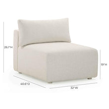 TOV Furniture Hangover Cream Modular Outdoor Armless Chair