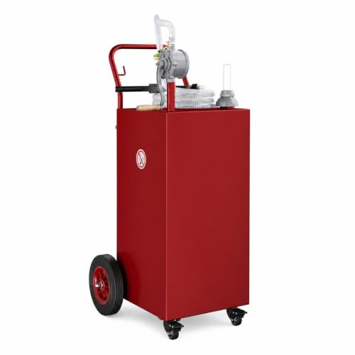 Tedyle 30-Gallon Portable Fuel Caddy with Reversible Rotary Hand Pump