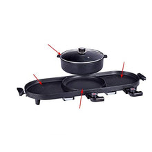 AFPSDLFJDLS Electric Grills Griddle Household BBQ Machine Raclette with Hotpot Temperature Adjustable Smokeless Barbecue Pan Pot
