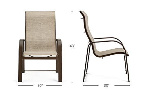 Winston Seagrove II Ultra High Back Patio Dining Chairs Set of 2 Sunbrella Pueblo Dune Fabric