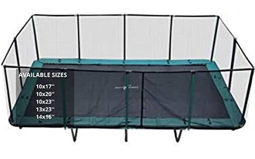 Galactic Xtreme Rectangle Trampoline with Net Enclosure 14x16 Green