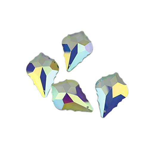 JUIYU Chandelier Crystal Prisms Pendants Maple Leaf AB Crystal Chandelier Part Pendant Glass Lamp Prisms Hanging Lighting Part Chandelier Crystal Prisms Pendants (Color : 100pcs, Size : 63mm)