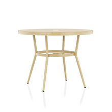 Natural Tone 40-inch Round Bistro Table 40-inches Beach Tropical Umbrella Hole Water Resistant