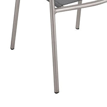 Benzara Phil 21 Inch 6 Piece Dining Chair Set, Slate Gray Woven Rope, Stackable