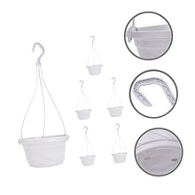 24 Sets Chain Hanging Small Planter Garden Planters Containers Pot Balcony Basket Flowerpots Pots Chlorophytum and for Wall Outdoor Plant Hooks Plants Fence Flower (Whitex4pcs 17X8.6CMx4pcs)