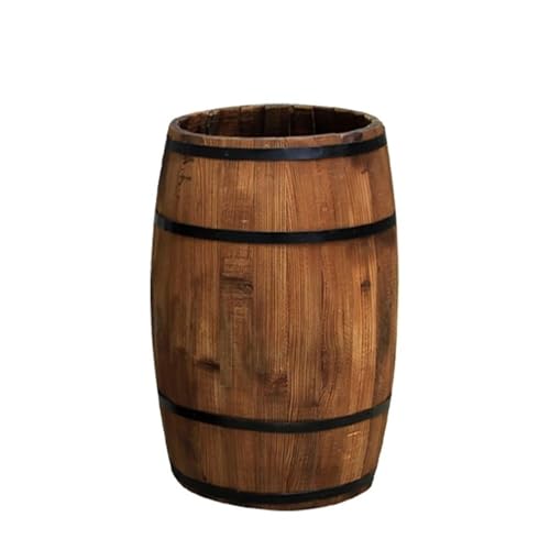 HACHJWRT Multipurpose Wooden Barrel Planter, Creative Whiskey Barrel Planter, Solid Wood Wine Barrel, Suitable for Garden and Patio(H31.5in)