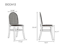 Manhattan Comfort Paragon Rattan Wicker Cane Side Outdoor Dining Chair for Dining Room, Patio, Restaurant, Bistro, Cafe and Pub in Nature and Cane - Set of 4