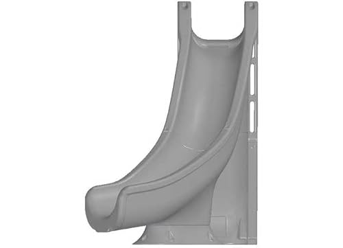 Global Pool Products Tidal Wave Inground Swimming Pool Water Slide Deck Mounted Right Curve Turn Grey GPPSTW-Grey-R