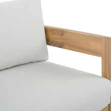 SAFAVIEH Outdoor Kento Swivel Chair, 7.1" Oak/Ivory PAT7099B