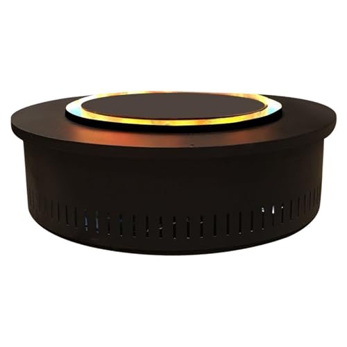 YP YuanPei Round Built-in Fireplace with 500mm Stainless Steel 3D Simulated Flame, Suitable for Indoor/Outdoor Use