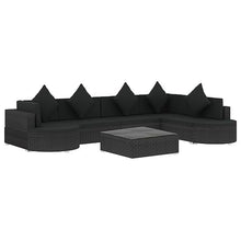 YWMLFZ Black 8 Piece Patio Lounge Set with Cushions Poly Rattan Easy to Assemble for Outdoor Backyard Gardens