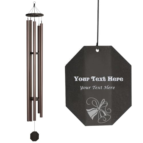 Lambright Chimes Big Ben Extra Large 82" Tall Terra Personalized Wind Chimes for Outside, Custom Windchimes, for Women, Anniversary, House Warming, Memory, Sympathy, Loss, Celebration