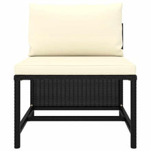 HNSMFPRE 9 Piece Poly Rattan Patio Lounge Set with Cushions, Modular Outdoor Seating Set with Removable Washable Cushion Covers, Powder-Coated Steel Frame for Patio Garden