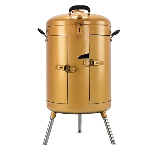 Barbecue Grill Outdoor Portable Charcoal Grill Outdoor BBQ Cooking Vertical Stainless Steel Barbecue For Camping Picnic Camping Picnic(Gold)