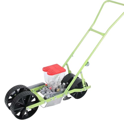 Manual Hand-Push Garden Seeder, Single Row Seeder Planter, Precise Sowing Fertilization Portable Seeding Machine for Corn Cotton Soybean Peanut Planting(Line 2)