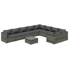 DYRJDJWIDHW Aluminum Patio Furniture Set,Patio bar Set,Wicker Patio Chairs,10 Piece Patio Lounge Set with Cushions Poly Rattan GraySuitable for Patio, Garden, Gazebo Low