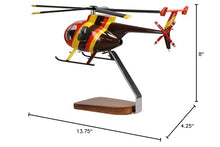 High Flying Models Hughes Helicopters 500D Magnum PI Clear Canopy Mahogany Sculpture Multicolor