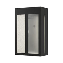 Livex Lafayette 1 Light Outdoor Wall Lantern Brushed Nickel with Hammered Polished Nickel Panels