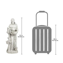 Design Toscano Nature's Nurturer Francis Assisi Religious Garden Decor Statue Bird Bath Feeder, Large, 37 inch, Cast Stone Resin, Antique Stone Finish