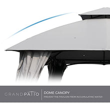 Grand Patio 13'x20' Gray Gazebo with Double Vent Canopy, Privacy Curtains, and Netting