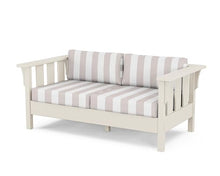 Martha Stewart by POLYWOOD® Acadia Deep Seating Loveseat in Sand/Cabana Stripe Dune Burlap