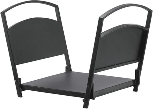 EliteBloom Heavy Duty Outdoor Firewood Rack Round Wrought Iron Log Holder for Indoor/Outdoor Fireplace Wood Storage