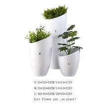 LUYOUBOZHU Plant Pots Fiberglass Planter Modern Simple Decorative Combination Slanted Mouth Flower Vessel Mall Outdoor Floor Large Ornament