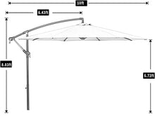 RWGOVLU 3M Cantilever Parasol with Crank & Tilt, Outdoor Parasol, Hanging Umbrella, Sun Shade Umbrella Waterproof, Beach Parasol, UV Protection, Base not Include (1 Khaki)