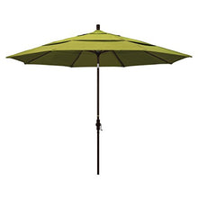 California Umbrella 11' Round Aluminum Market Umbrella, Crank Lift, Collar Tilt, Kiwi