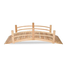 Shine Company 4982N 6 Ft. Cedar Wood Garden Bridge with Side Rails, Natural