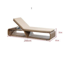 Outdoor Rattan Lounge Chair, Waterproof Pool Beach Garden Hotel Recliner