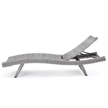 Christopher Knight Home Crete Outdoor Wicker Chaise Lounge Set of 4 Grey