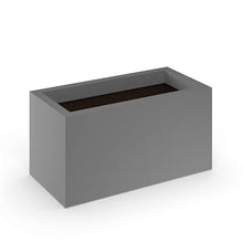 Generic Modern Fiberglass Rectangle Planters 48" L x 15" W x 24" H Dark Grey Matte