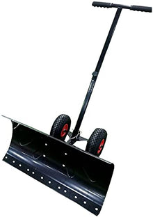 Efficient Snow Shovel with Wheels Snow Shovel with Wheels for Driveway Doorway Heavy Duty Efficient Rolling Snow Plow for Snow Removal Adjustable Handle Anti-Skid Wheels
