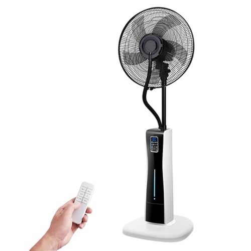 WNGJZZYC Oscillating Outdoor Fan with Misting, 3 Modes Oscillating Fans with Touch Control and Remote Control, 75W, 12H Timers, 2L Large Water Tank, for Home and Office