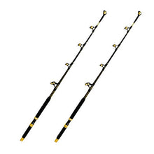 EAT MY TACKLE 80 Wide 2 Speed Trolling Fishing Reels and Rods Set Black and Gold
