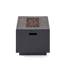 Christopher Knight Home Aidan Outdoor 40,000 BTU Rectangular Fire Pit (No Tank Holder) - Lightweight Concrete - Dark Gray
