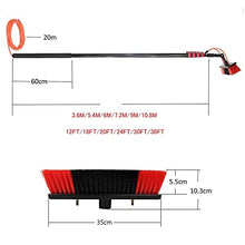 SHENUZ Water Fed Pole Kit Water Fed Telescopic Brush, Outdoor Window Cleaner, Extendable Cleaner Conservatory Roof, Cleaning Photovoltaic and Solar Panels,12FT/3.6M